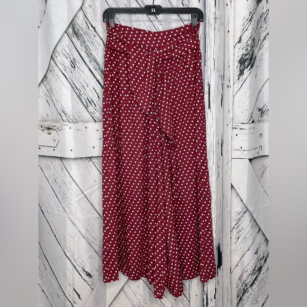 ASOS Red Polka Dot Wide Leg Pants